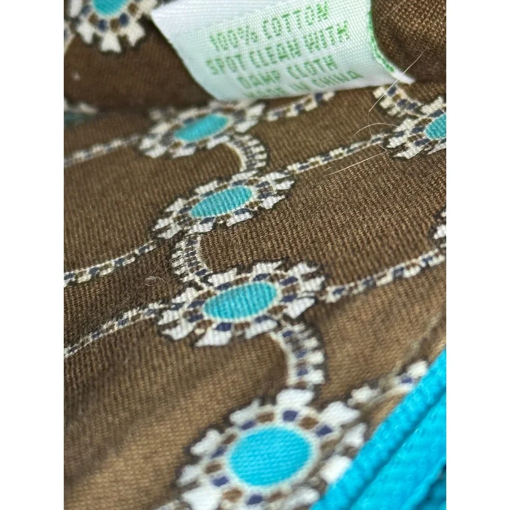 Vera Bradley Shoulder Bag Teal Paisley Pattern Flap‎ Top Closure - Picture 6 of 8